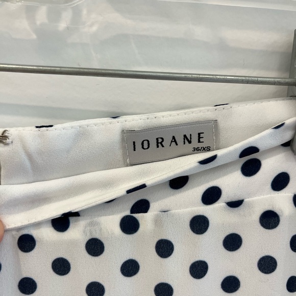 Navy blue and white polkadot layered skirt - Picture 4 of 4